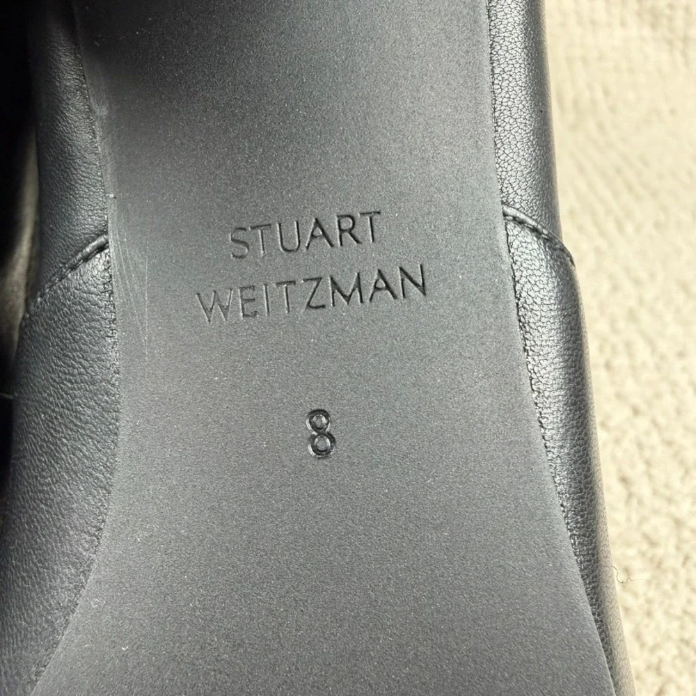Stuart Weitzman Genna 60‎ City Boot Black Leather Size 8 B Orig-$895 NWOB